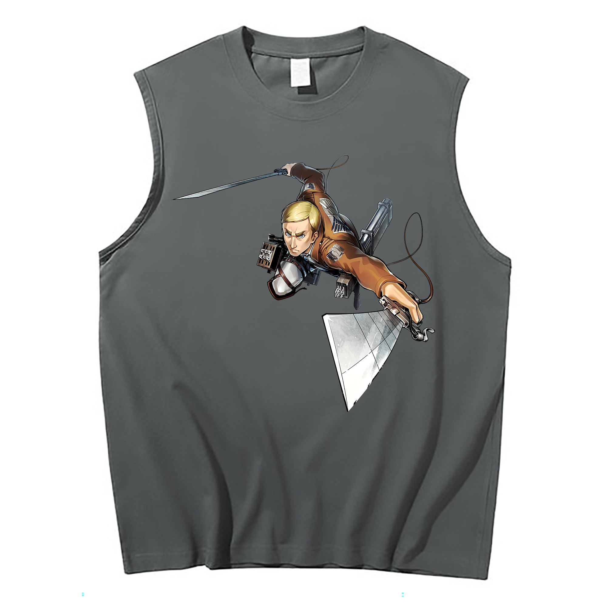 （画像用） 進撃の巨人 エルヴィン・スミス Attack on Titan Erwin Smith コットン100％タンクトップ（フロントプリント）